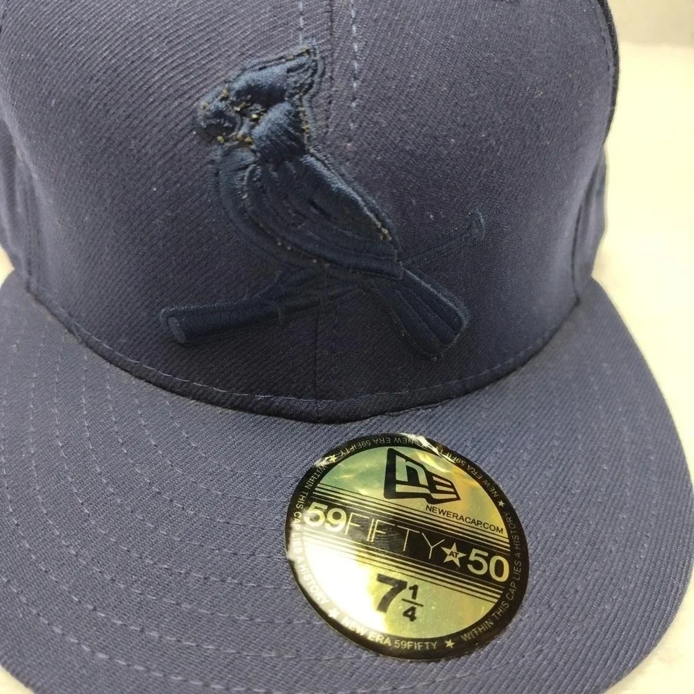 St. Louis Cardinals Hat Cap Fitted Mens 7 1/4 Blue MLB Baseball New Era Big Logo
